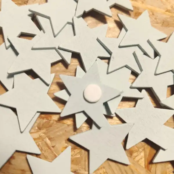 Stelline Azzurre in Legno – Decorazioni per Bomboniere Battesimo, Nascita e Baby Shower